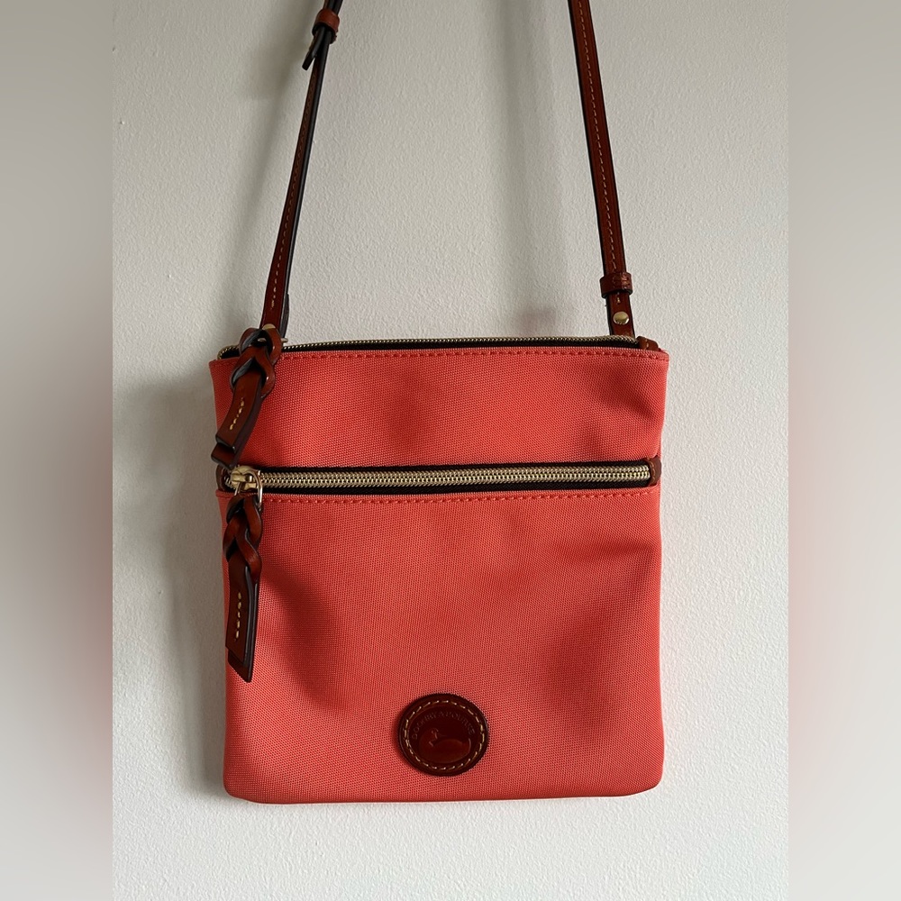 Dooney & Bourke. Orange Canvas Crossbody Purse.